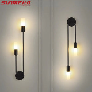Luxury LED Wall Light Gold Black Nordic Modern Lamp for Bedroom Living Room
