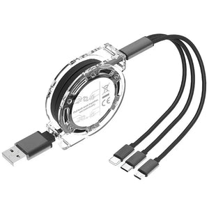 3-in-1 USB Cable – Fast Charging iPhone, Type-C & Micro USB for Android Devices