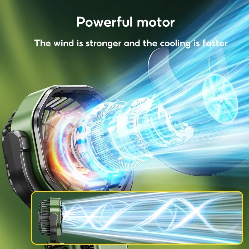 Solar Camping Fan 6000mAh Rechargeable LED Light Power Bank