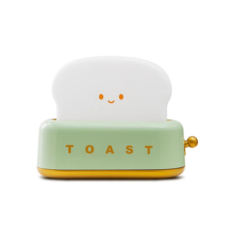 Toast Night Light LED Bedside Desk Lamp USB Rechargeable Cute Bedroom Gift