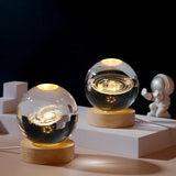 3D Galaxy Crystal Ball Night Light USB LED Moon Lamp Home Decor Gift Planet