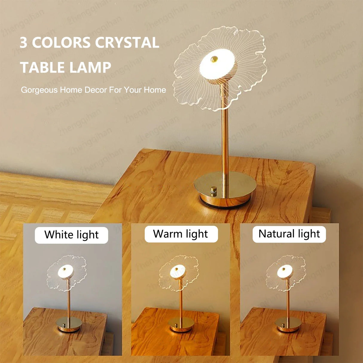 Touch Sensor LED Table Lamp USB Rechargeable Wireless Bedside Reading Light