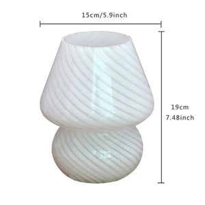 Nordic Mushroom Lamp Vintage Glass Bedside Night Light for Bedroom Living Room