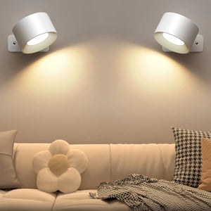 Rechargeable LED Wall Sconce 360° Rotating Adjustable Bedroom Nordic Light