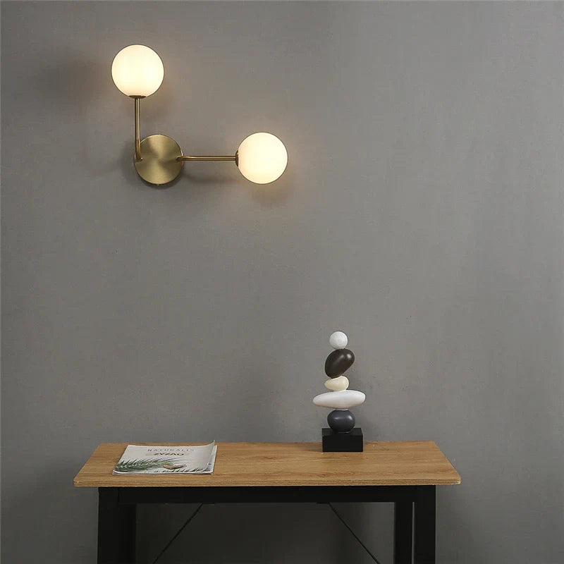 Modern Glass Ball Wall Sconce Bedroom Bedside Living Room Background Light