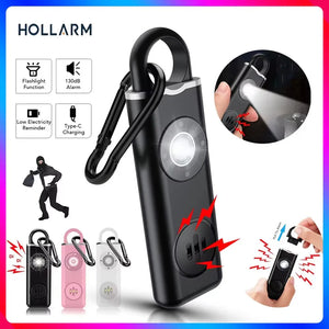 Personal Safety Alarm for Women Children Elderly 130dB Loud Rechargeable Keychain