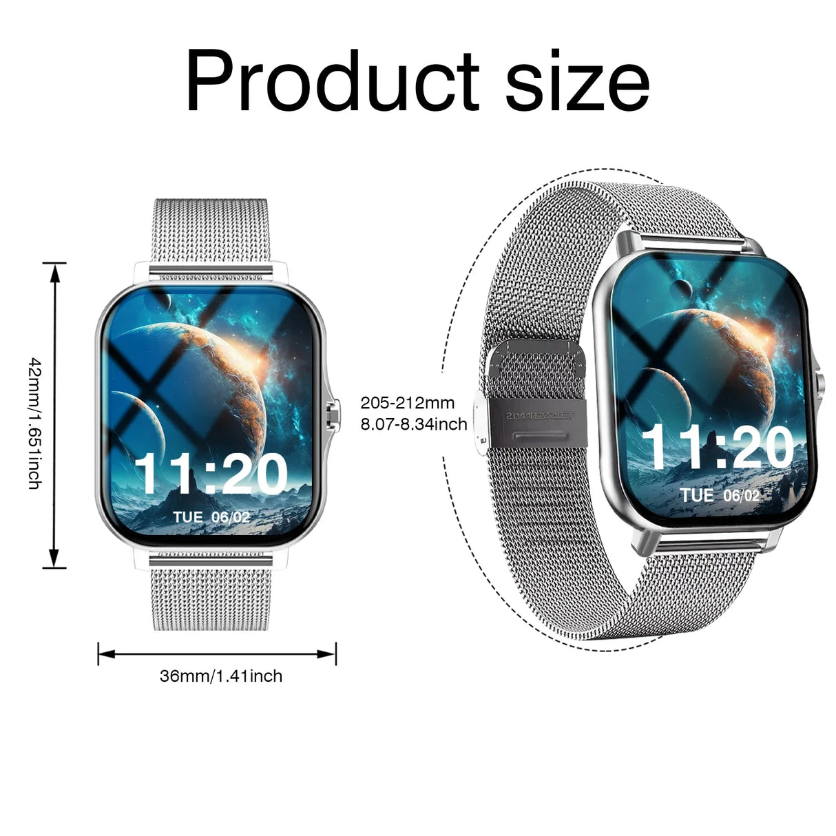 Sports Smart Watch Bluetooth Call Fitness Tracker Message Notifications for iOS Android