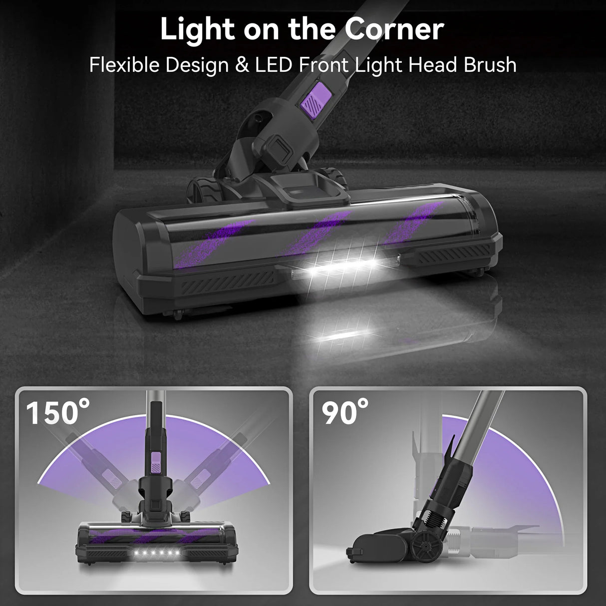 6 in 1 Cordless Stick Vacuum Cleaner 45KPa Powerful Suction 50 Min Runtime