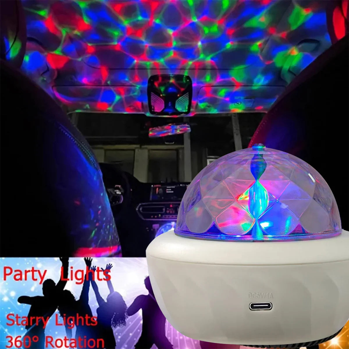USB RGB Starry Night Sky Projector Rotating Moon Stars Lamp for Room Party Decor