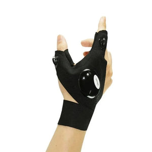 LED Flashlight Running Gloves – Waterproof Fingerless Gloves for Cycling & Hiking