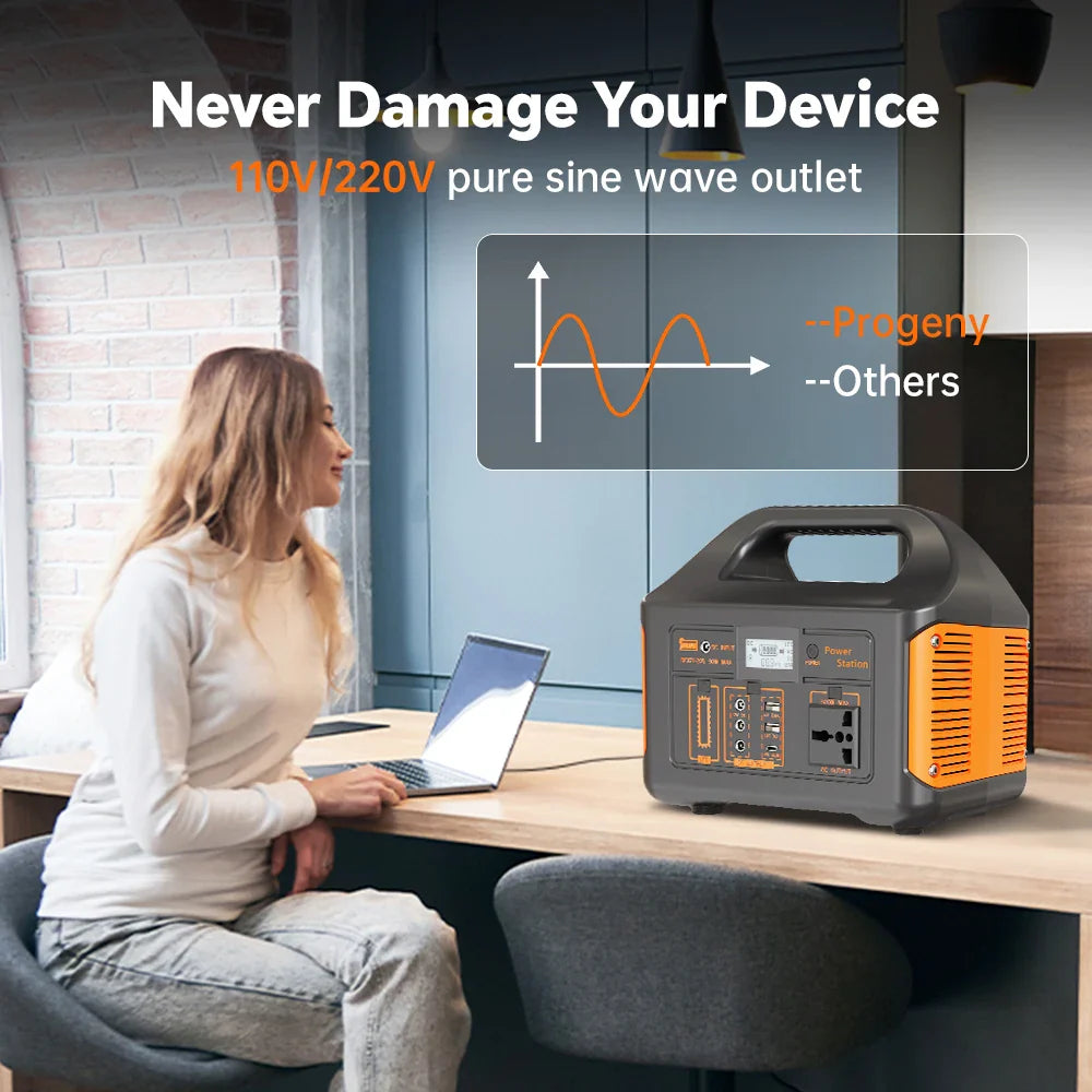 500W Portable Power Station Solar Generator LiFePO4 Battery UPS for Camping Home