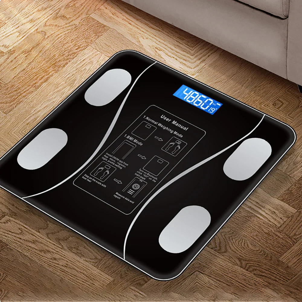 Smart Bluetooth Digital Scale – USB Rechargeable with LED Display and App Sync