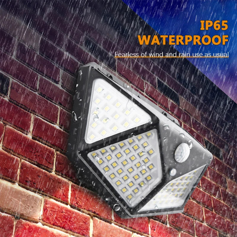 100 LED Solar Motion Sensor Light – Outdoor Waterproof Wall Lamp for Garden & Yard