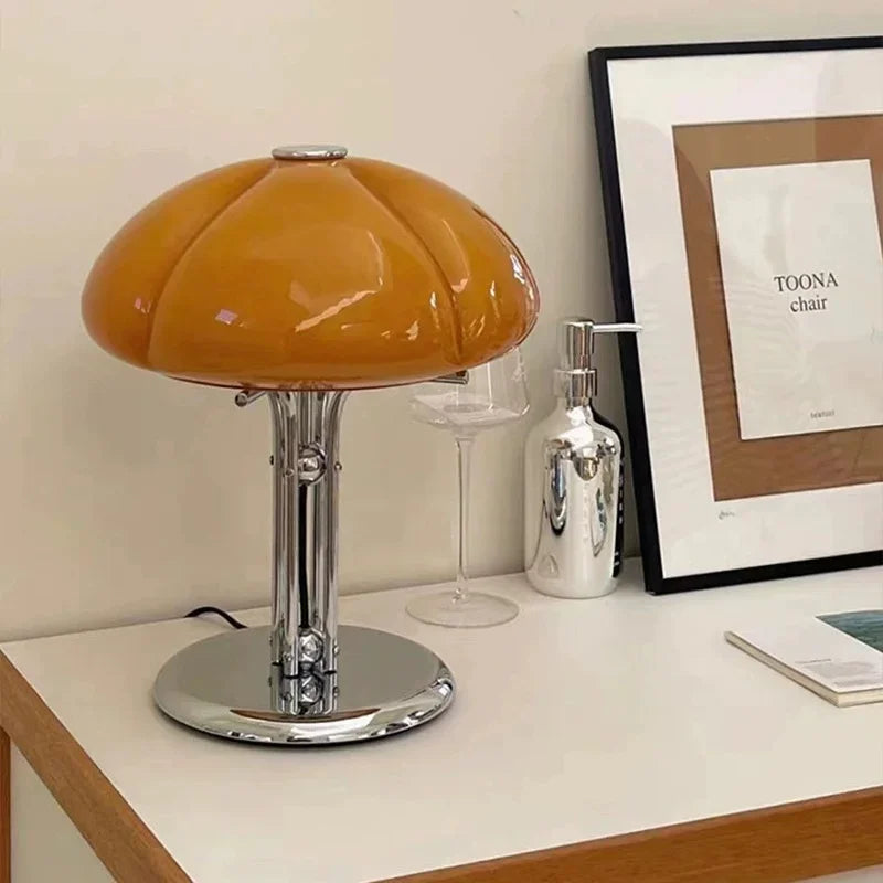 Nordic Pumpkin LED Desk Lamp Bauhaus Retro Bedroom Bedside Living Room Light