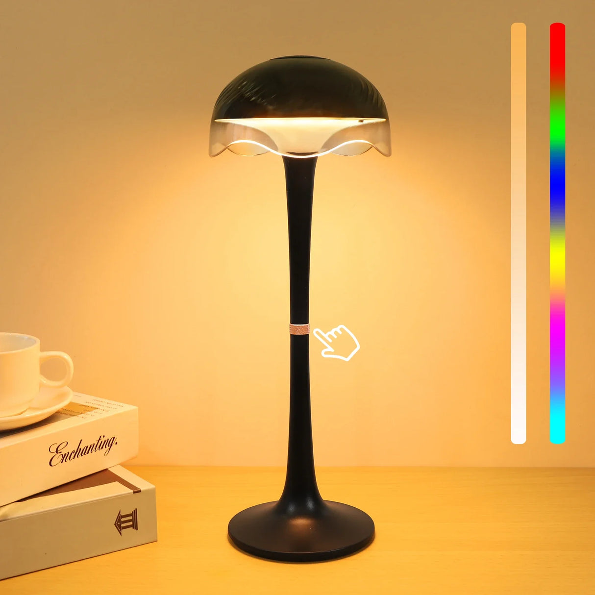 RGB Touch Desk Lamp Rechargeable Eye Care Bedside Night Light for Bedroom
