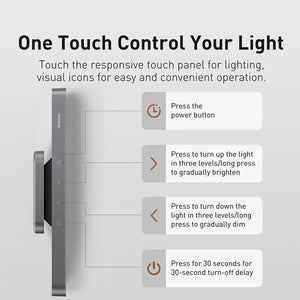 Magnetic Hanging Desk Lamp Rechargeable LED Stepless Dimming Study Work Light