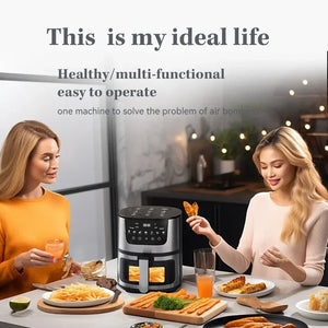 7L Smart Air Fryer Oven Oil Free 1400W Touch Control with Viewing Window