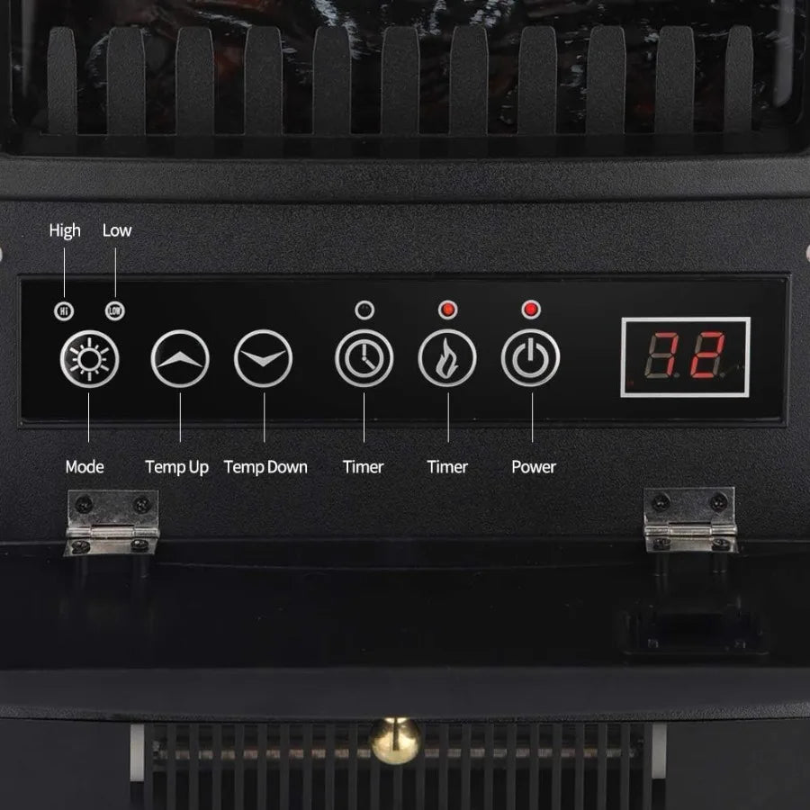 22" Freestanding Electric Fireplace Infrared Heater with Remote & Overheat Protection