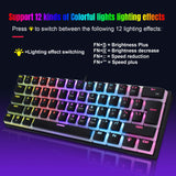 60% Wired Gaming Keyboard – 61-Key Compact RGB Backlight Waterproof for PC & Mac
