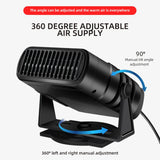 2-in-1 Car Cooling & Heater Fan – Windshield Defogger Defroster 12V/24V Auto