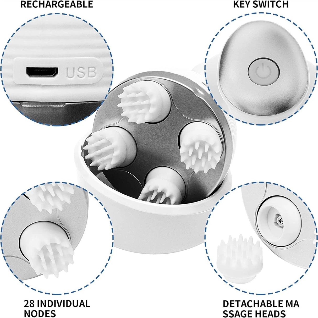 Deep Tissue Waterproof Scalp & Body Massager