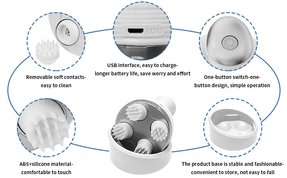 Deep Tissue Waterproof Scalp & Body Massager