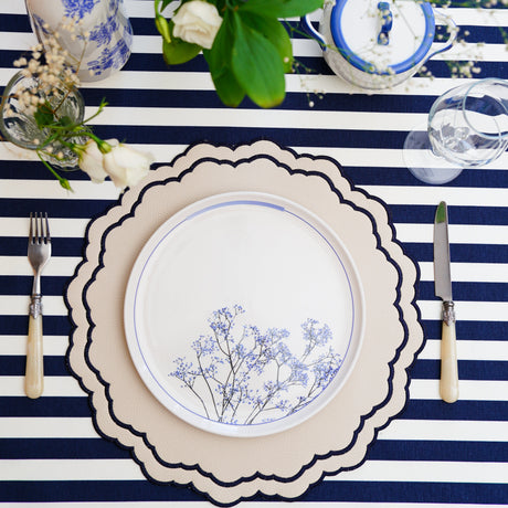 Scarlet-White-Navy-Blue-Round-Faux-Leather-Placemat-Faux-Leather-Placemats