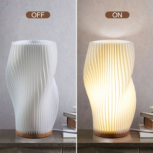 USB LED 3D Pleated Desk Lamp Dimmable Bedside Table Lamp Modern Bedroom Light