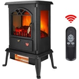 22" Freestanding Electric Fireplace Infrared Heater with Remote & Overheat Protection