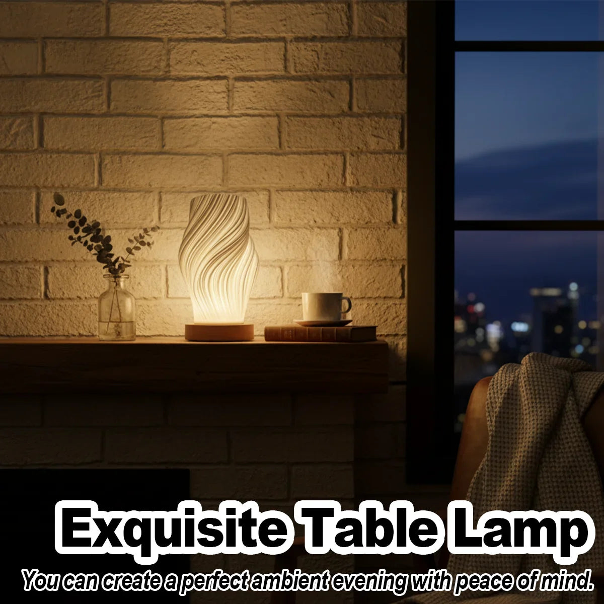 USB LED 3D Pleated Desk Lamp Dimmable Bedside Table Lamp Modern Bedroom Light