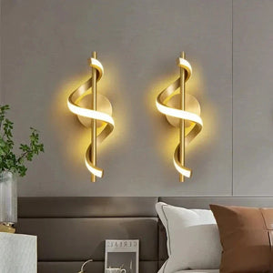 Nordic LED Wall Lamp Minimalist Bedside Sconce Black White Gold Indoor Light