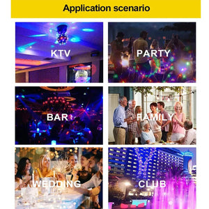 E27 RGB Rotating Stage Light LED Disco Party Projector Lamp for DJ Bar Home