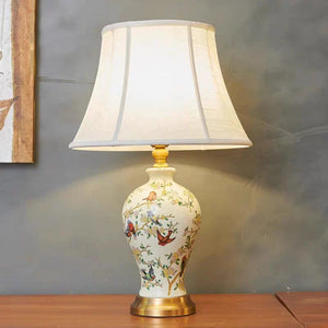 American Style Desk Lamp Painted Pattern Bedside Table Light Home Decor