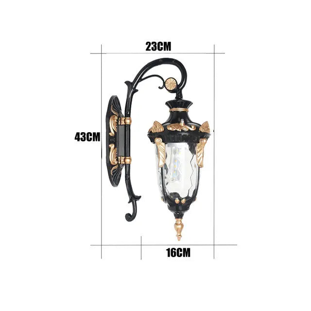 Europe Retro Outdoor Wall Lamp Waterproof American Style Exterior Garden Light