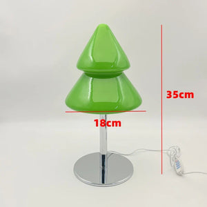 Glass Christmas Tree Table Lamp for Holiday Decor Bedroom Living Room Night Light