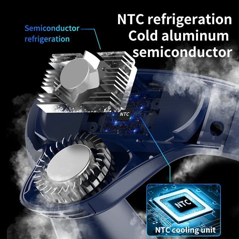 Refrigeration Neck Fan Semiconductor Cooling 5200mAh 3-Speed