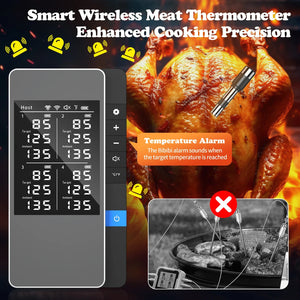 Wireless Meat Thermometer Multi Sensor Digital BBQ Grill Oven Long Range