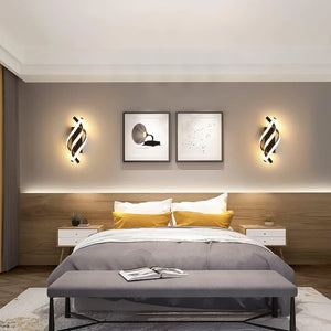 Curved Spiral LED Wall Lamp – Modern Light Fixture for Bedroom, Living Room, Hall