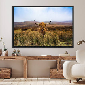 Scottish Highland Cow Cattle Art Canvas Print Farmhouse Wall