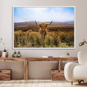 Scottish Highland Cow Cattle Art Canvas Print Farmhouse Wall
