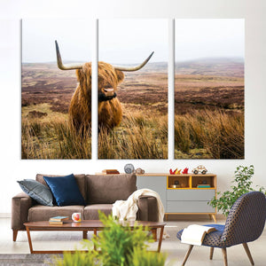 Scottish Highland Cow Cattle Art Print Farmhouse Wall Art