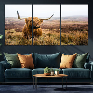 Scottish Highland Cow Cattle Art Print Farmhouse Wall Art