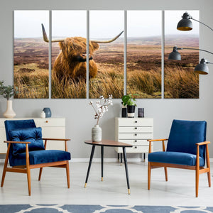 Scottish Highland Cow Cattle Art Print Farmhouse Wall Art
