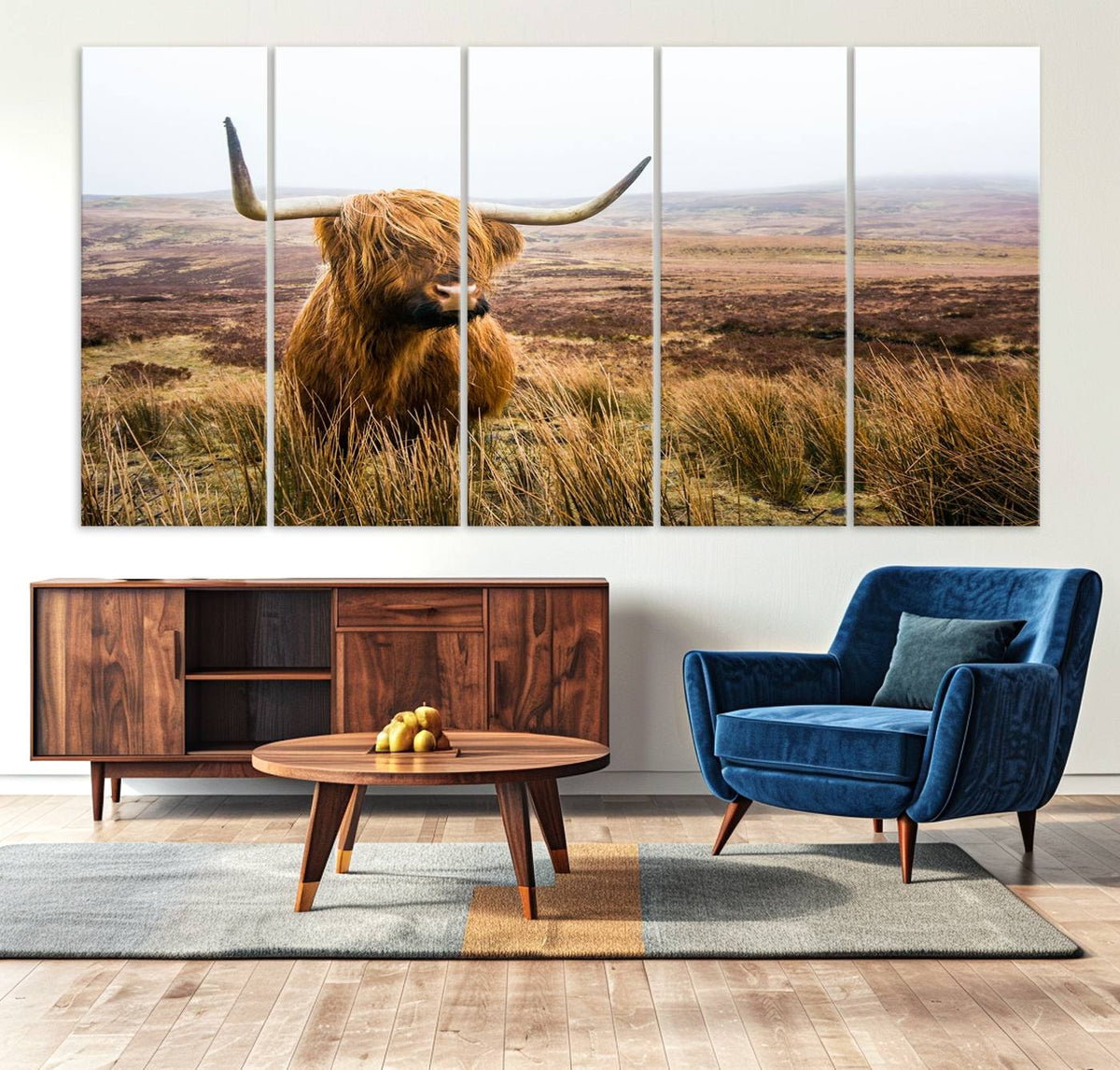 Scottish Highland Cow Cattle Art Print Farmhouse Wall Art