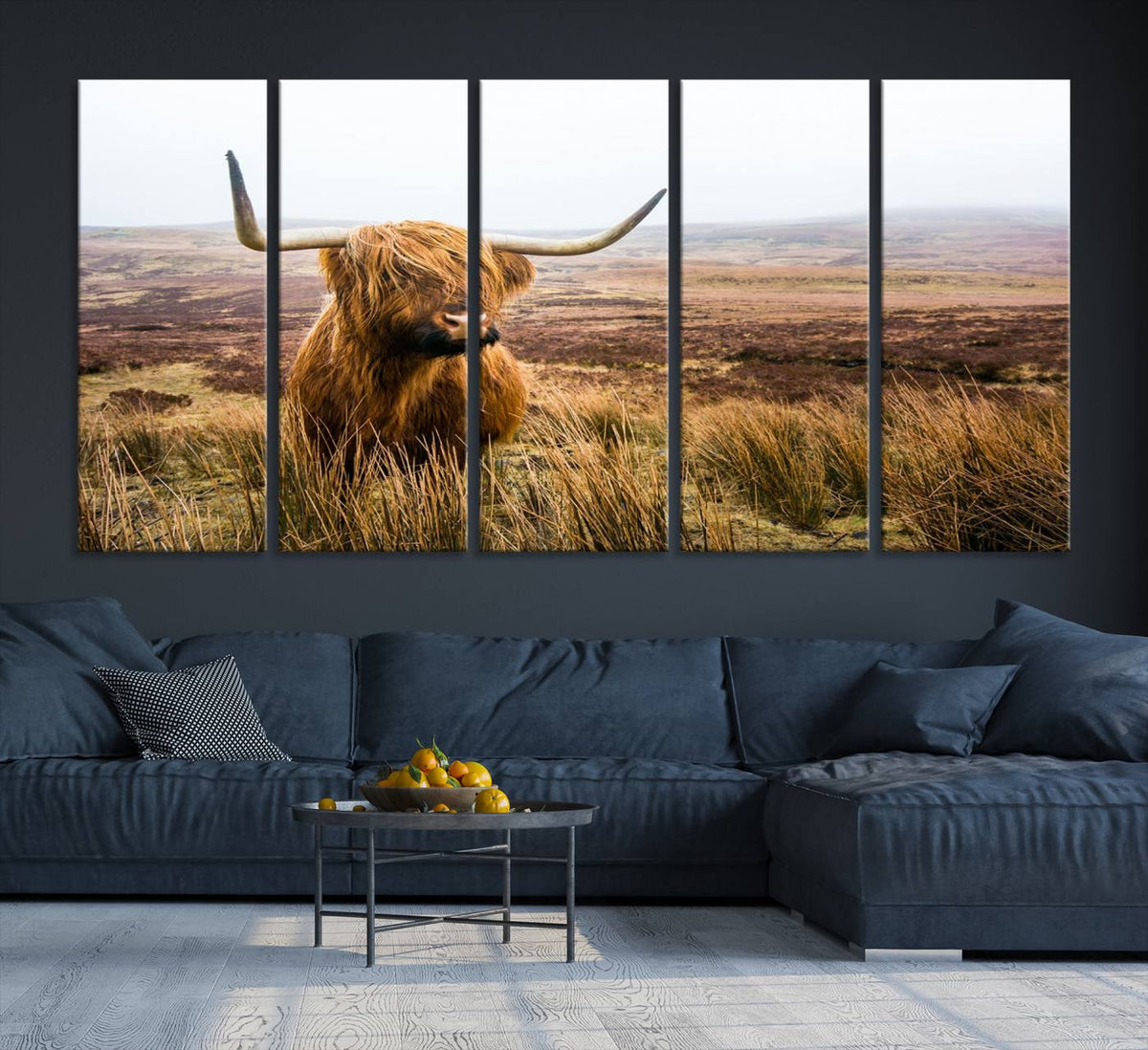 Scottish Highland Cow Cattle Art Print Farmhouse Wall Art