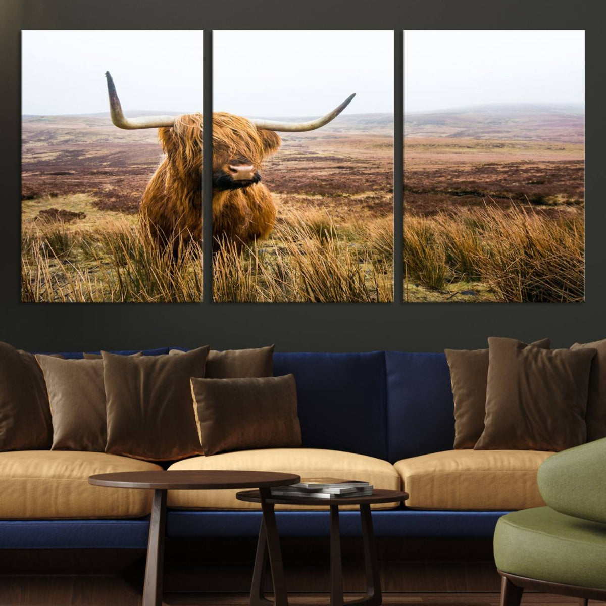 Scottish Highland Cow Cattle Art Print Farmhouse Wall Art