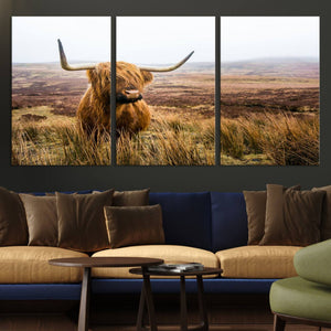 Scottish Highland Cow Cattle Art Print Farmhouse Wall Art