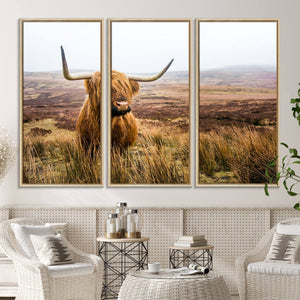 Scottish Highland Cow Cattle Art Print Farmhouse Wall Art