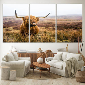 Scottish Highland Cow Cattle Art Print Farmhouse Wall Art