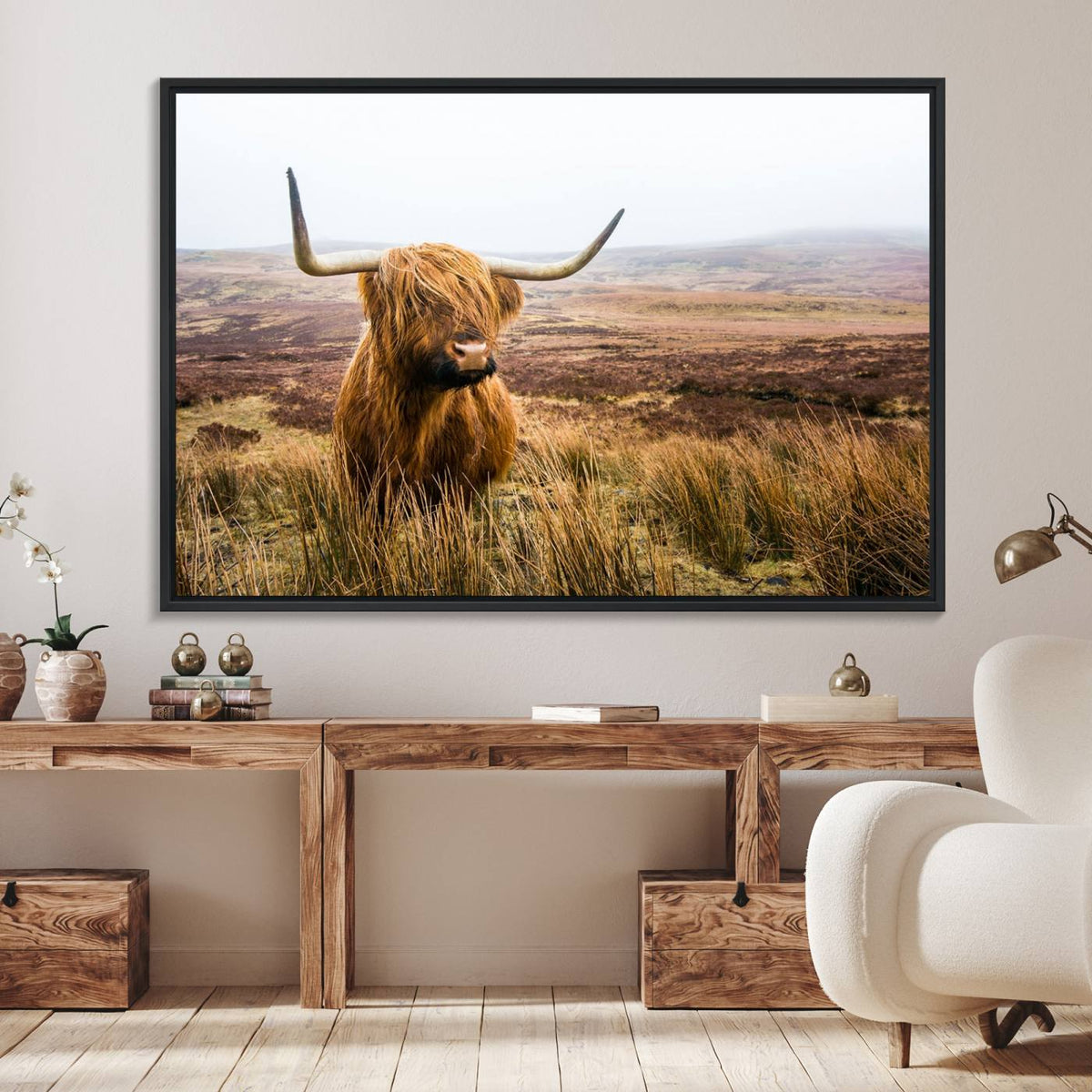 Scottish Highland Cow Cattle Art Print Farmhouse Wall Art